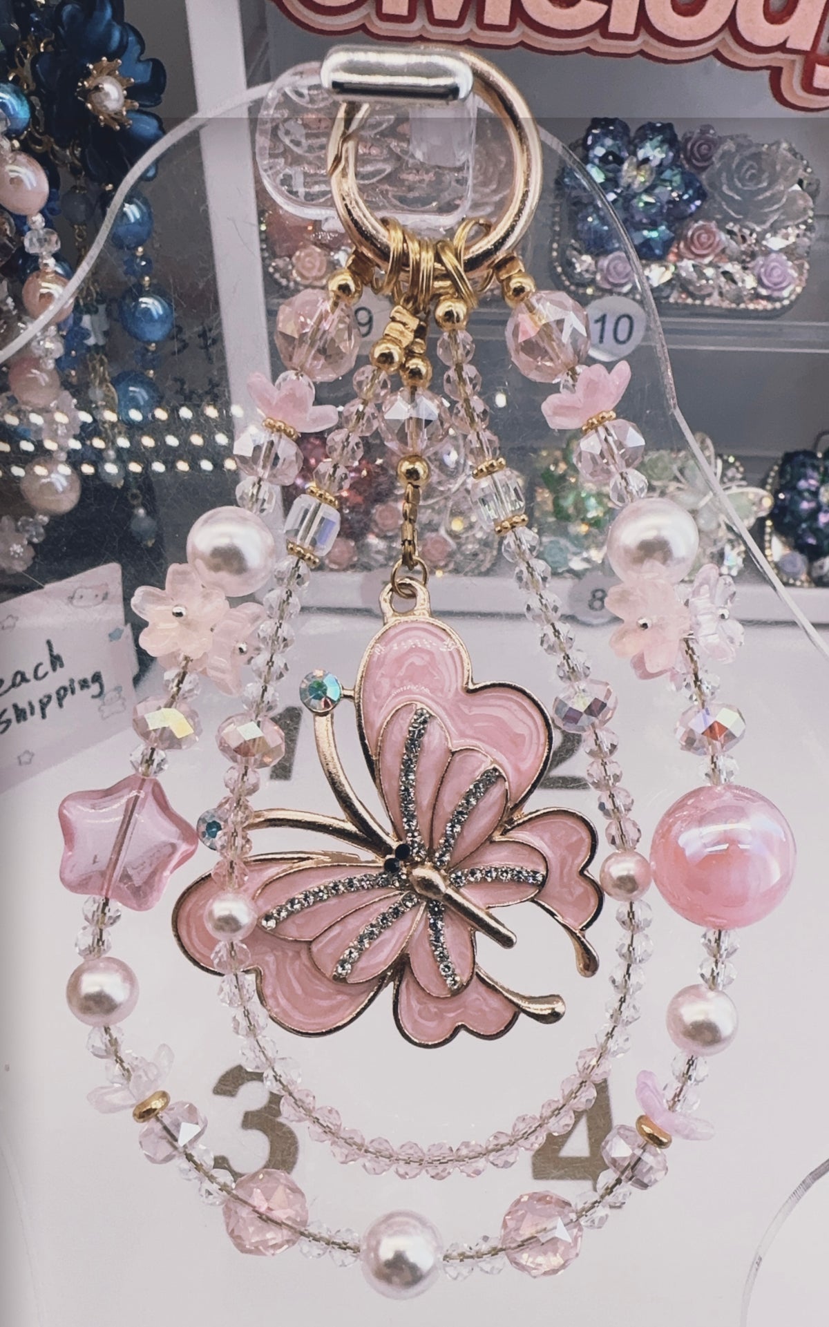 Butterfly style phonechains -High quality all kinds of  DIY phone chains